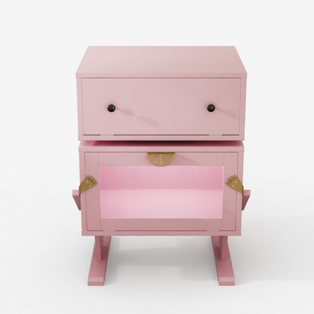 Robot LED Nightstand With 360° Rotating Drawer