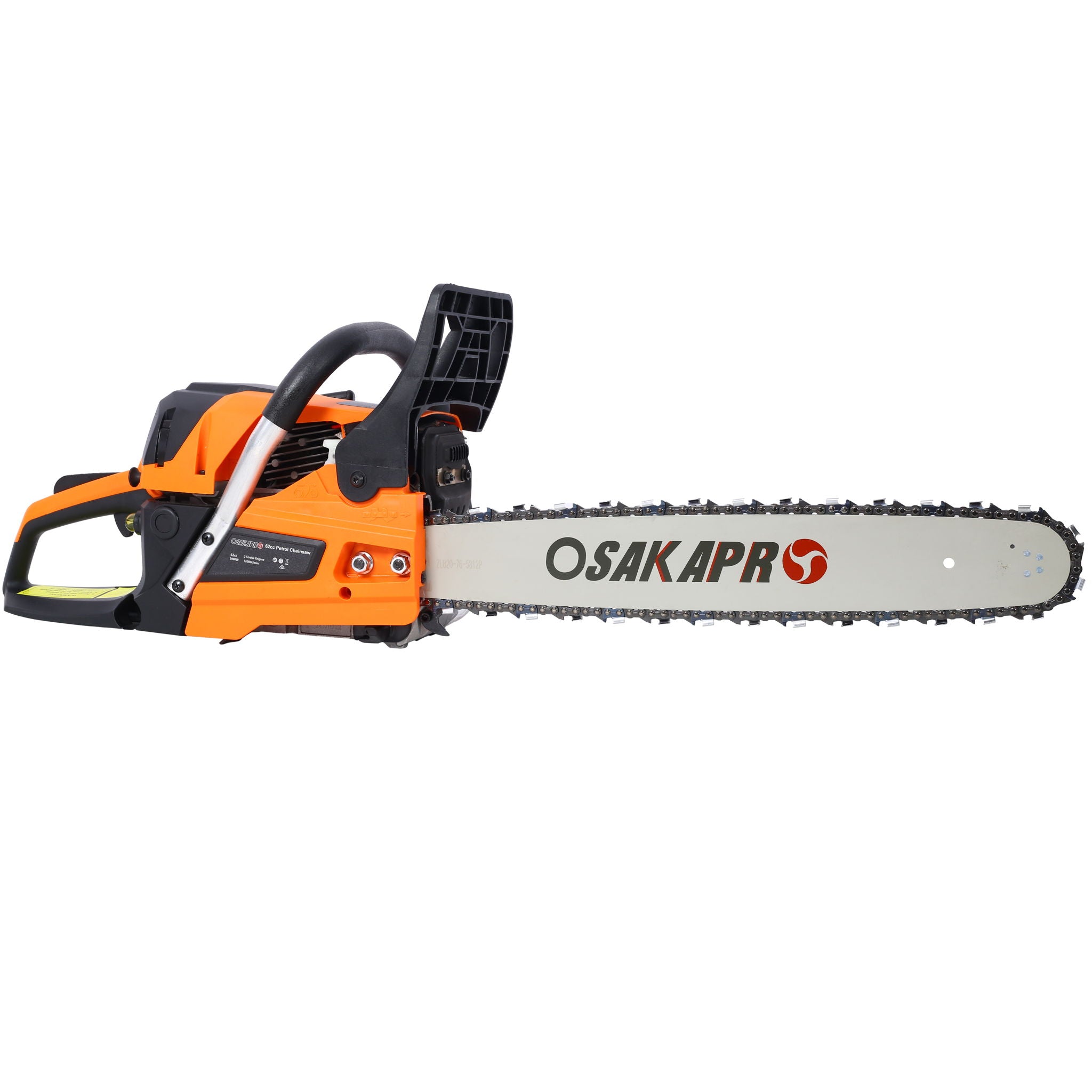 62Cc Gas Powered Chainsaw 20" 2 Cycle Petrol Handheld Chain Saw Epa Compliant Aluminium - Orange