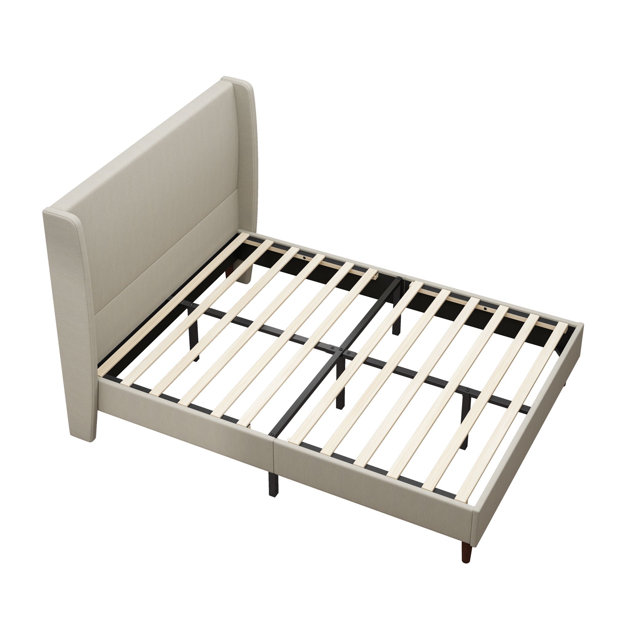 Upholstered Bed With High Headboard Design