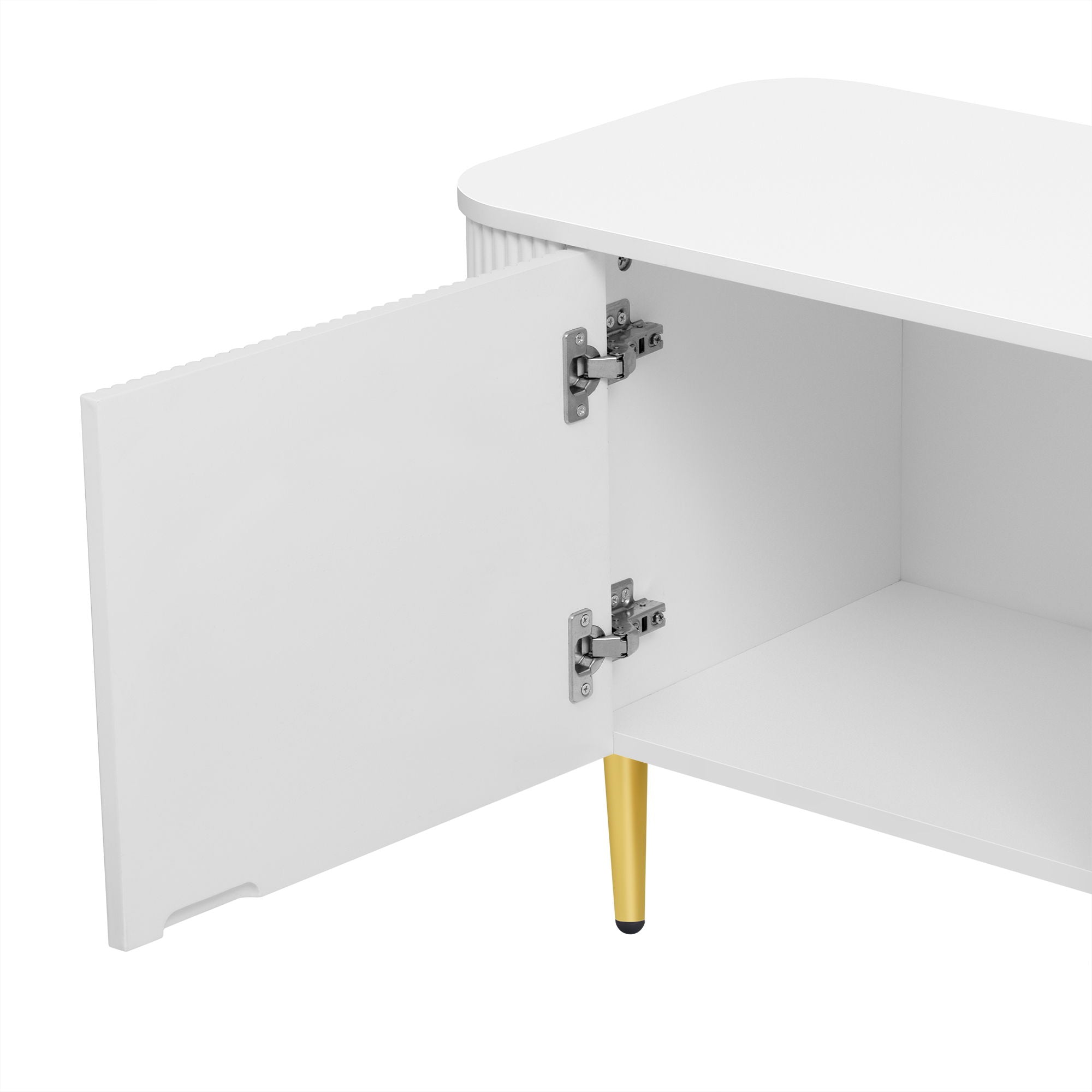 TV Stand For TVs, Media Console With 4 Spacious Cabinets For Living Room