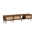 78" TV Stand With Ample Storage And Open Shelving - Walnut