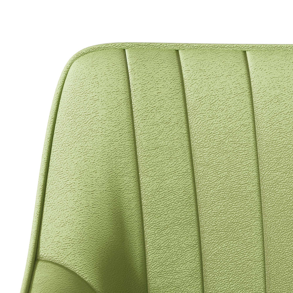 Medieval - Modern Kitchen Dining Chairs (Set of 2) With Black Metal Legs 360° Rotate - Green / Orange