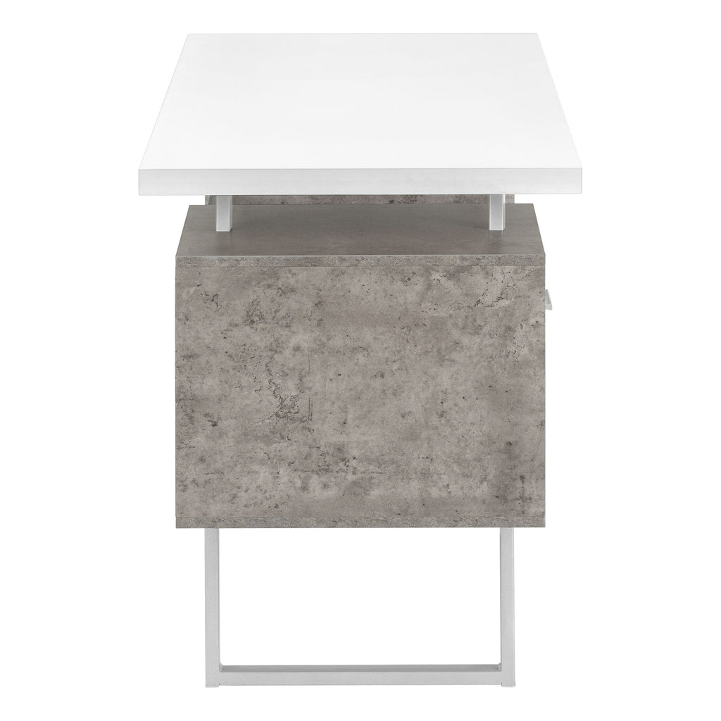 Computer Desk For Home Office, Laptop, Left, Right Set - Up, Storage Drawers, Modern - White