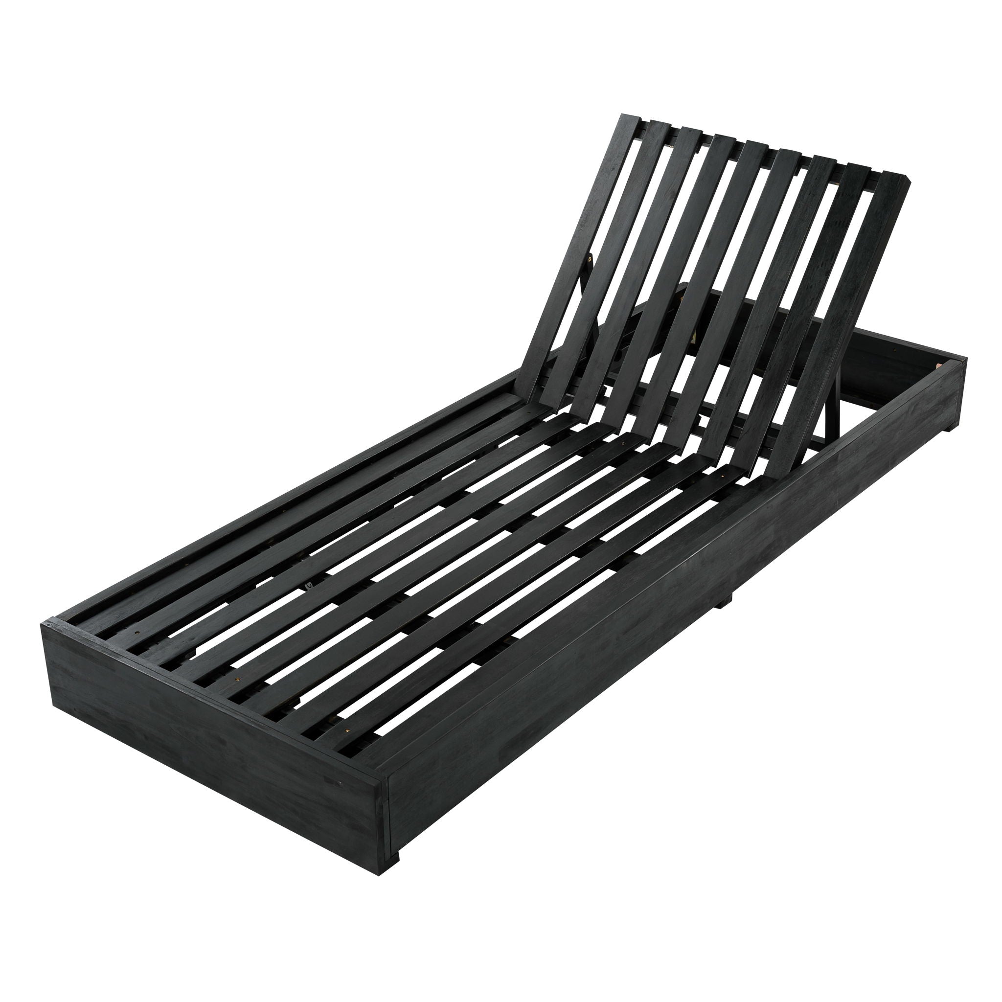 Ian - Adjustable Chaise Lounge With Open Slat Design - Black