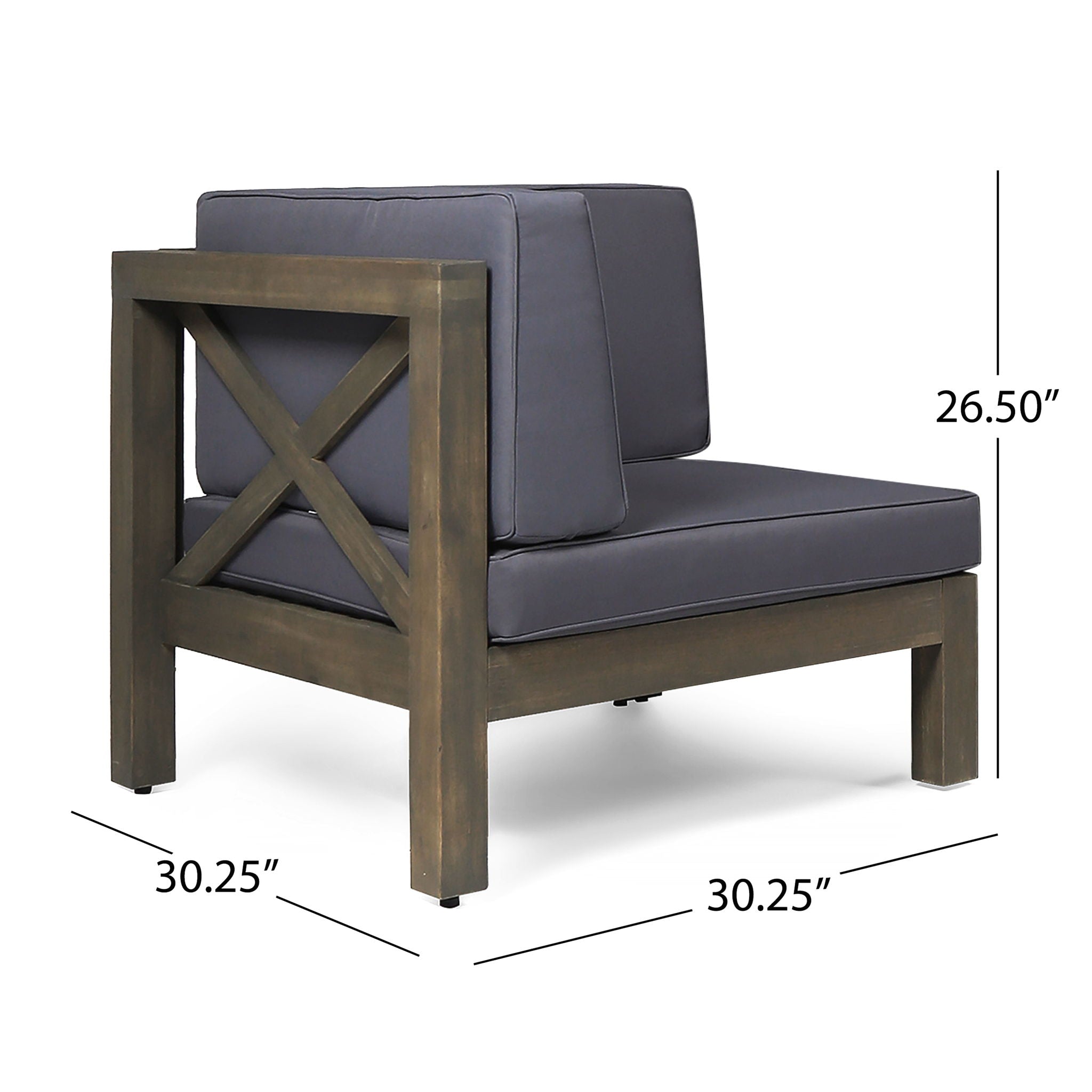 Brava - X Back 2 Seater Sectional Loveseat With Coffee Table