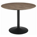 Round Dining Table With Pedestal Base - Warm Walnut