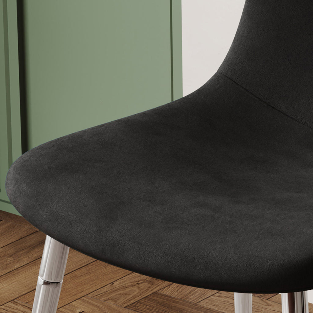 Dining Chairs, Upholstered Armless Accent Chairs, Classical Appearance And Metal Legs (Set of 4)