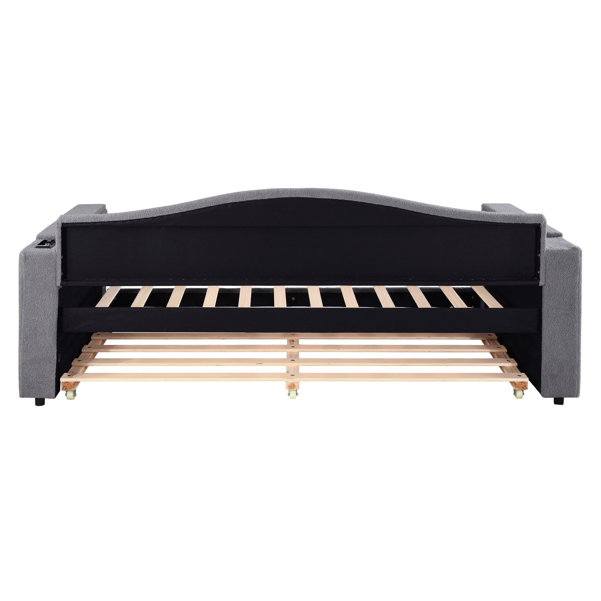 Upholstered Daybed With Storage Armrests, Trundle And Latest Integrated tooth Audio System