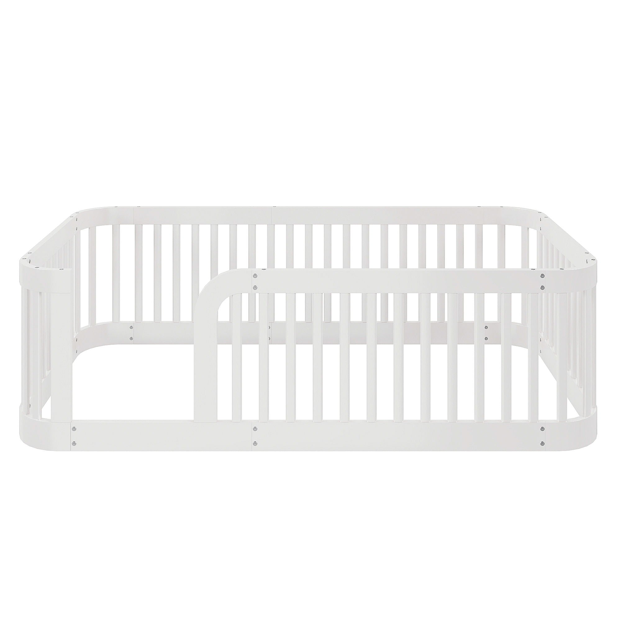 Wood Floor Bed Frame With Fence
