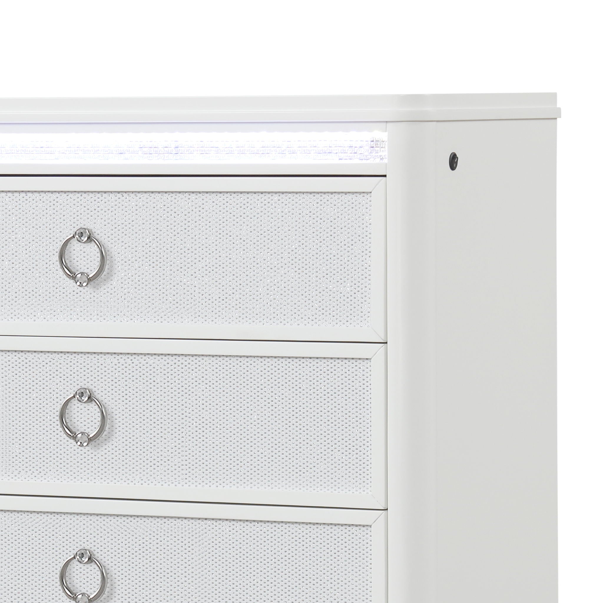 Abigale - 5 Drawer Chest With LED Lighting - White