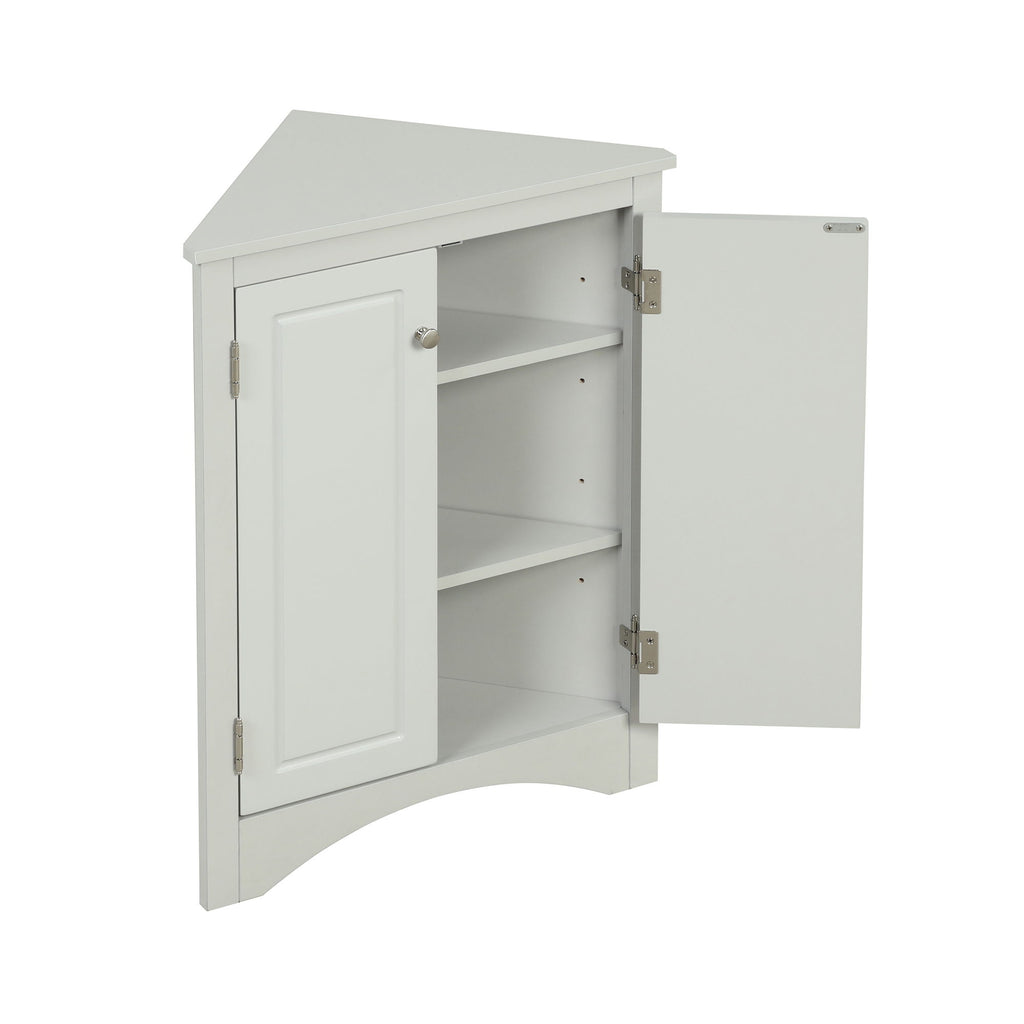 Triangle Bathroom Storage Cabinet With Adjustable Shelves, Freestanding Floor Cabinet For Home Kitchen