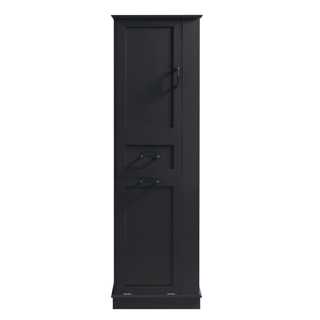 Modern Tall Storage Cabinet With Tilt-Out Compartment, Adjustable Shelves