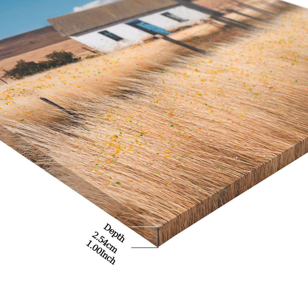 House, Barn Picture Wall Art For Home Decor - Natural / Blue
