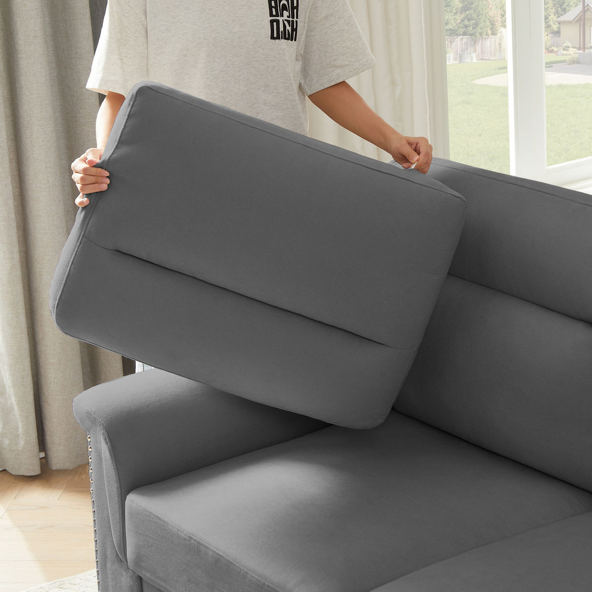 3 Seater Elegant Stationary Sofa