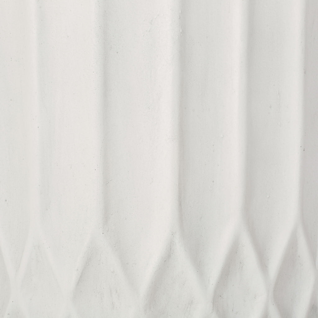 Planter With Subtle Pleated Design - Antique White