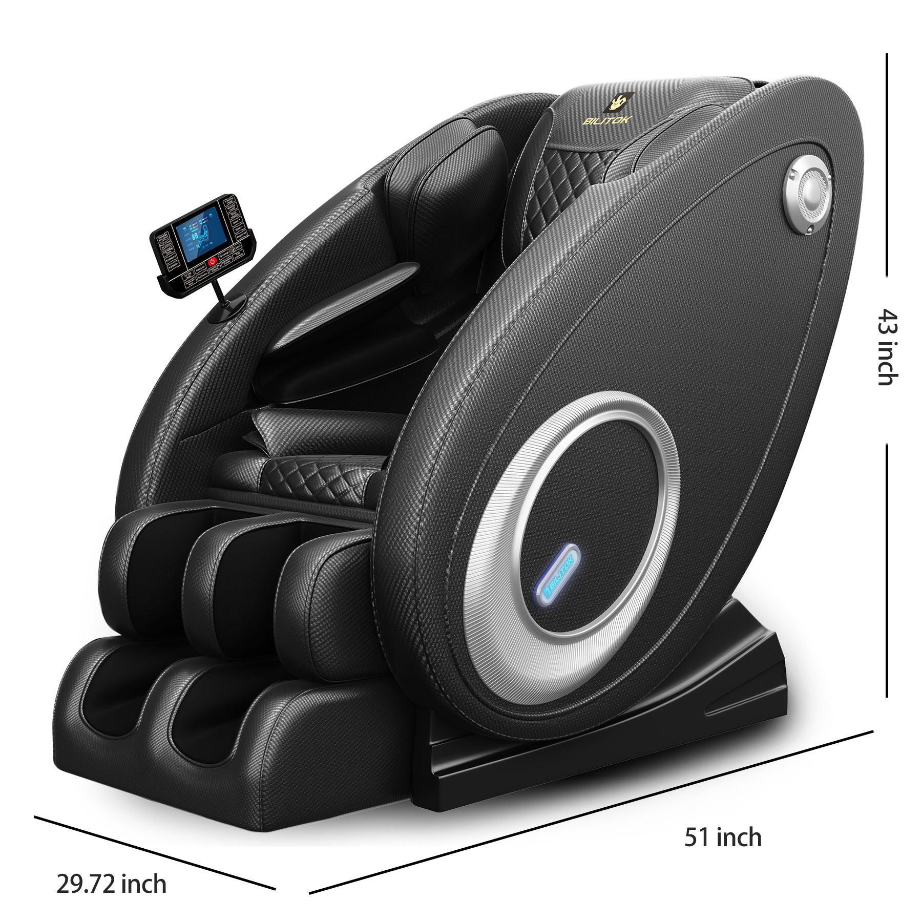Massage Chair Recliner, Zero Gravity With Full Body Air Pressure - Black