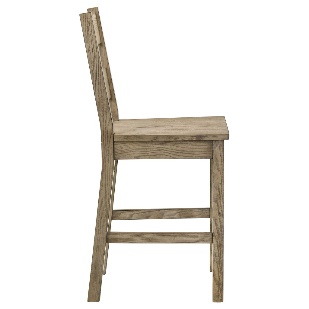 Cressley - 5 Piece Counter Height Dining Set With Ladder Back Chairs - Light Oak