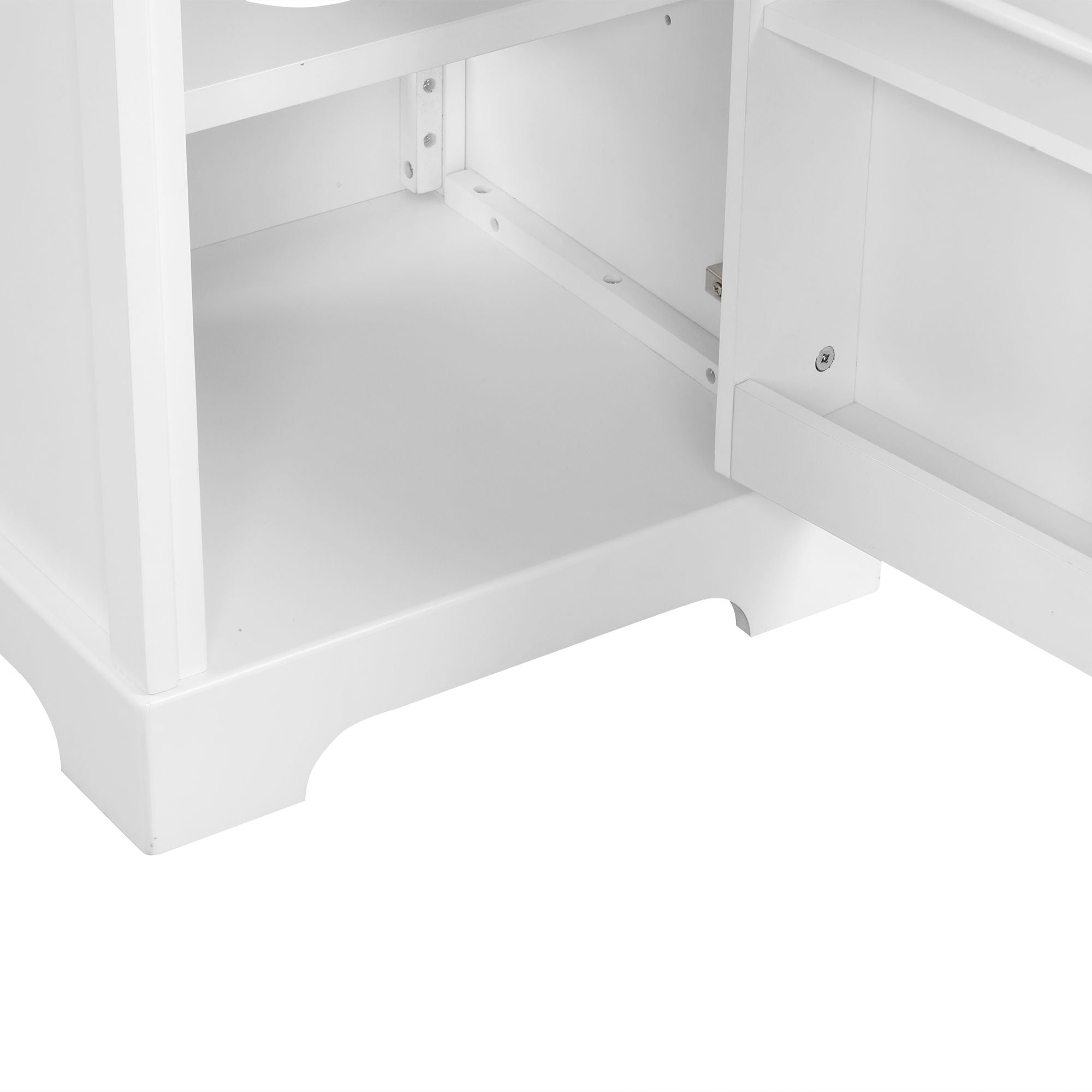 20" Bathroom Vanity With Sink, Soft Closing Cabinet Door, Adjustable Shelf & Storage Rack - White