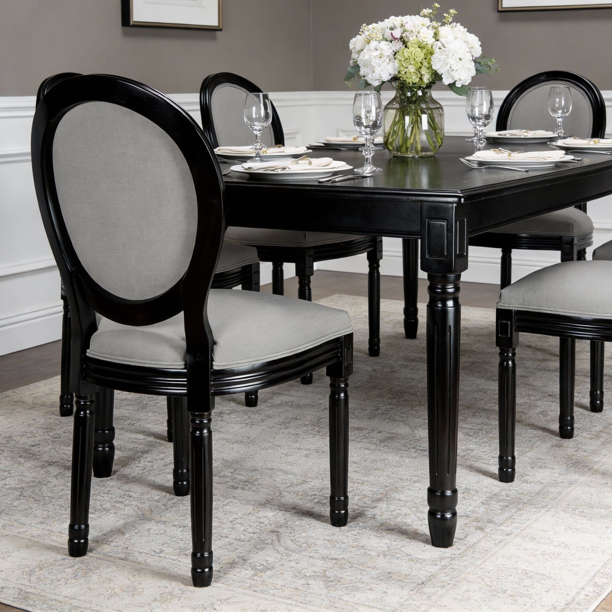 Upholstered & Round Back Dining Chairs (Set of 2)