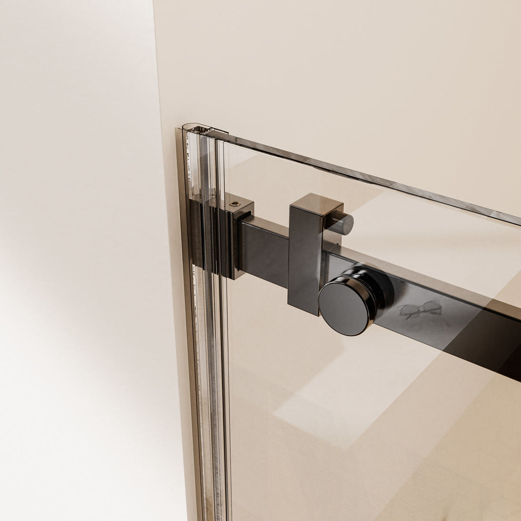 Frameless Single Sliding Shower Door, Sgcc Tempered Glass, Reversible