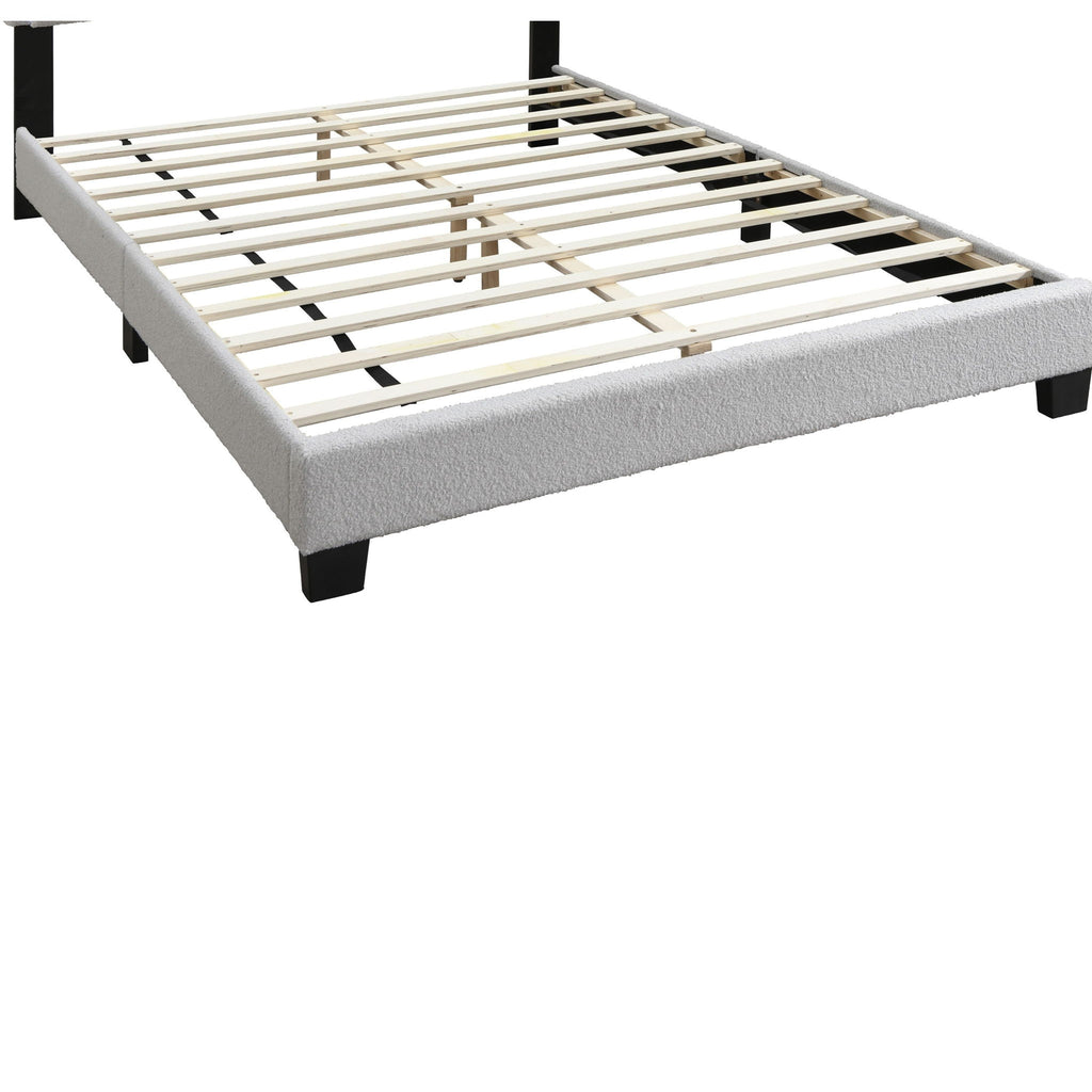 Queen Upholstered Bed With LED - Light Gray