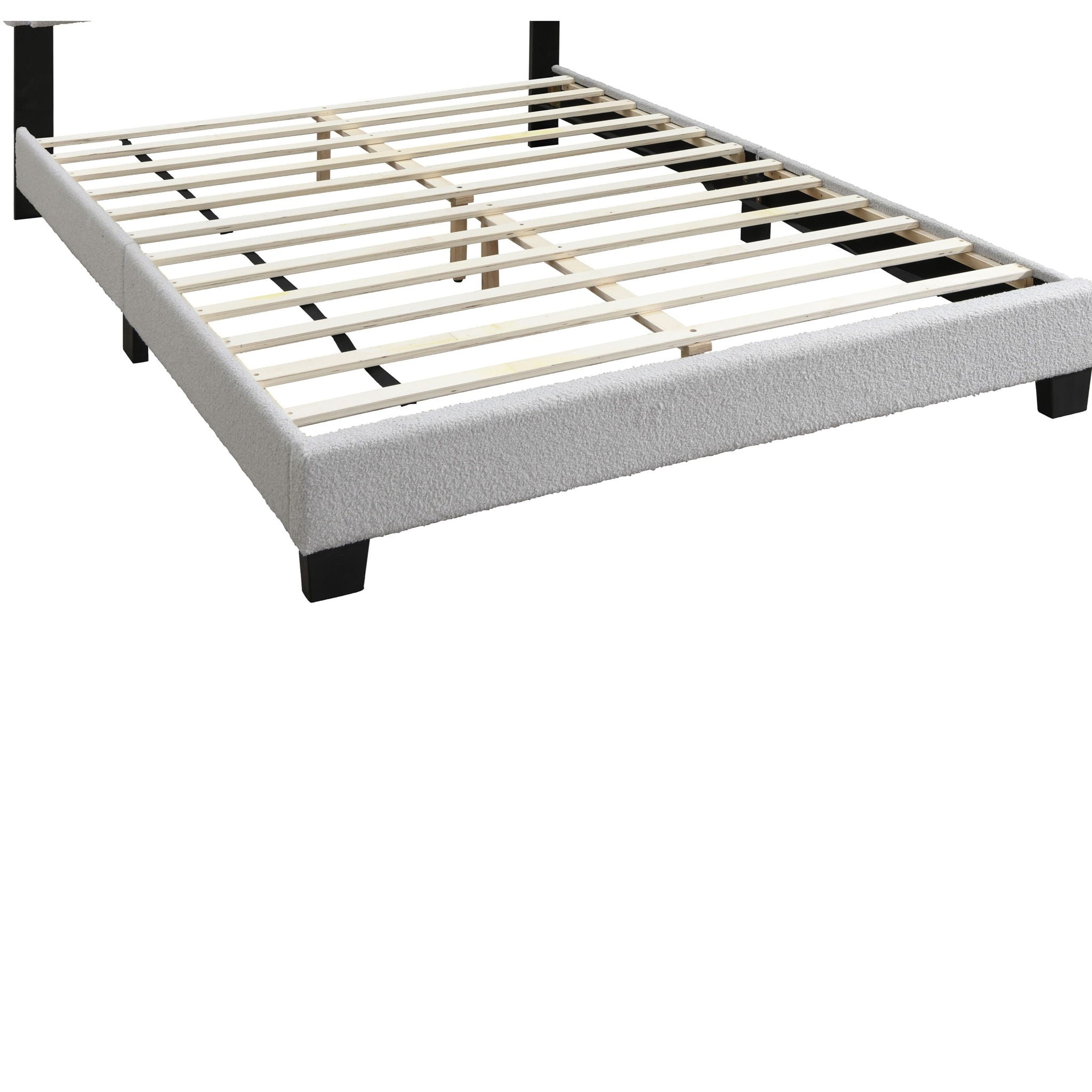 Queen Upholstered Bed With LED - Light Gray