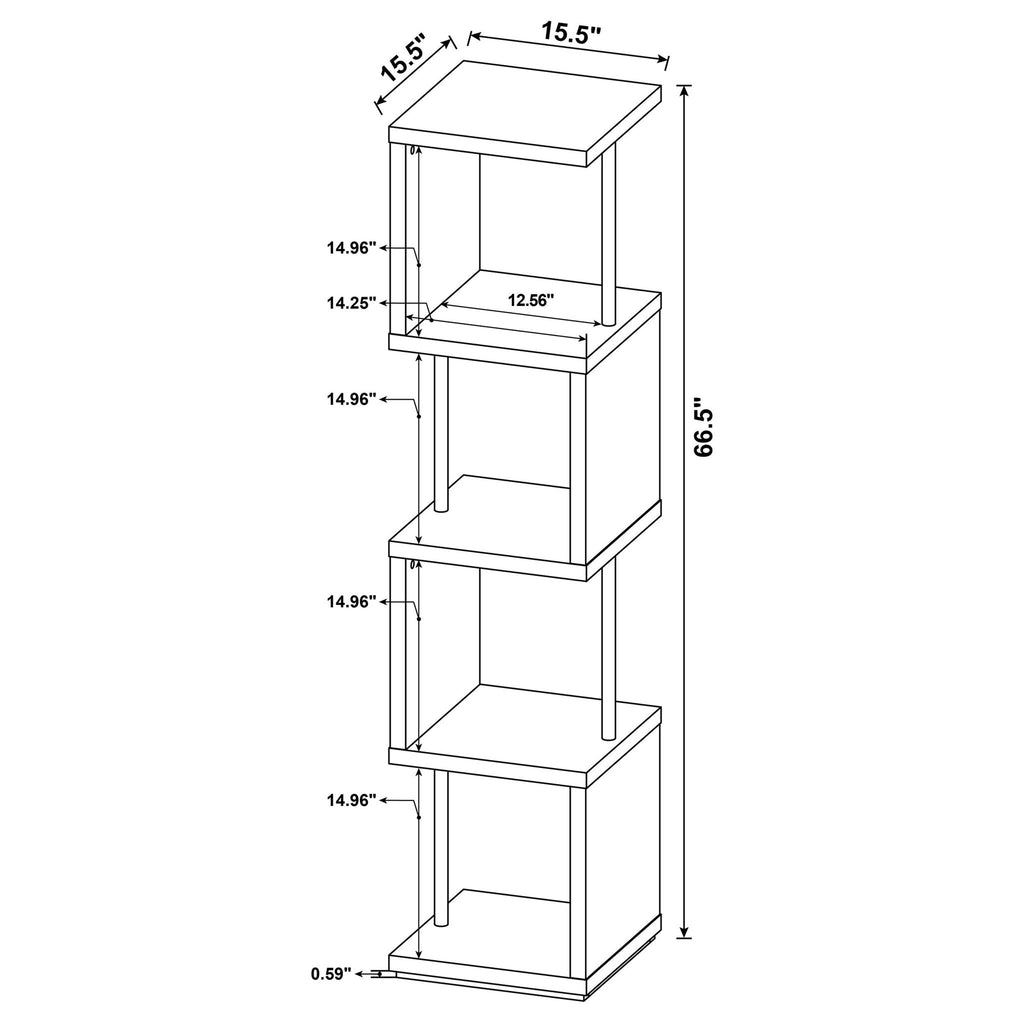 4 Tier Bookcase With Accents
