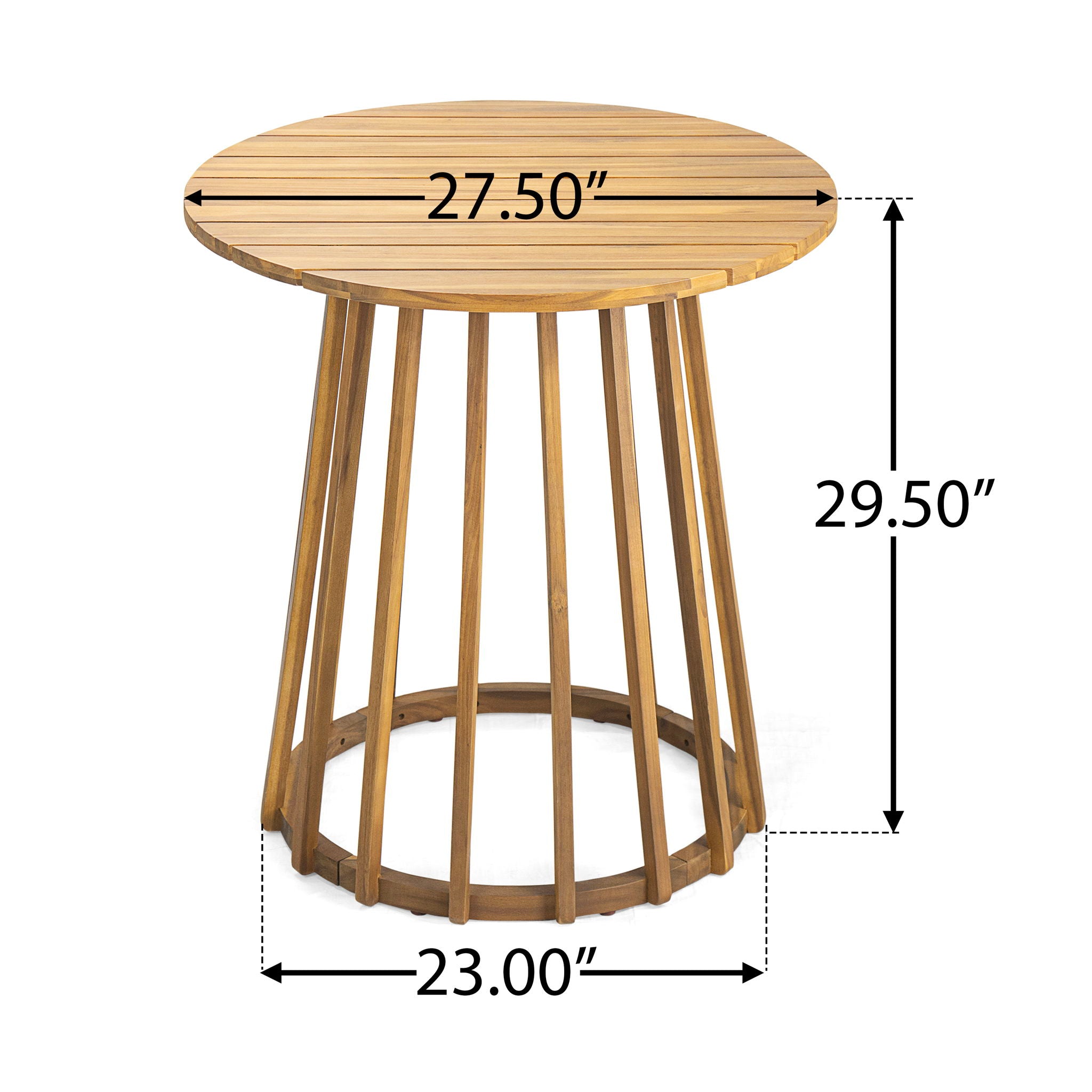 Outdoor 3 Pieces Dining Set With Cushions - Teak - Teak