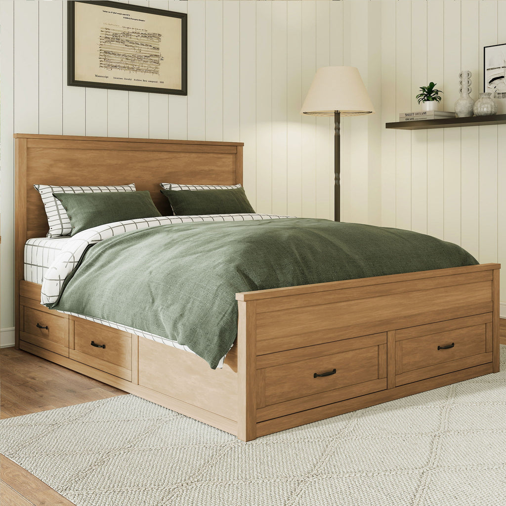 Modern Storage Platform Bed Frame With 6 Drawers