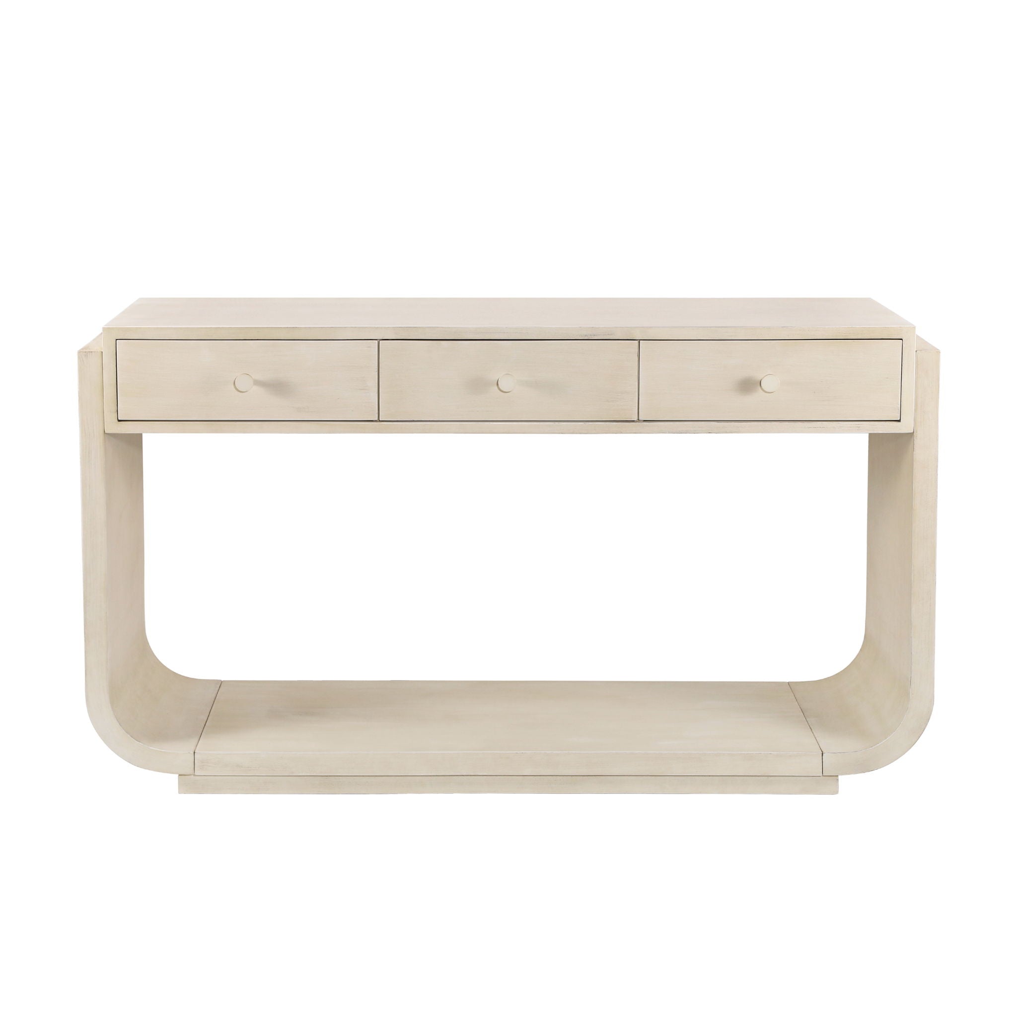 Console Table With 3 Drawers, Display Shelf