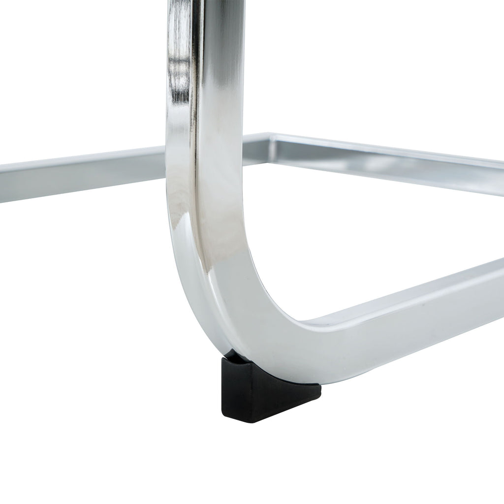 Modern Dining Chairs With Padded Seat And Metal Legs