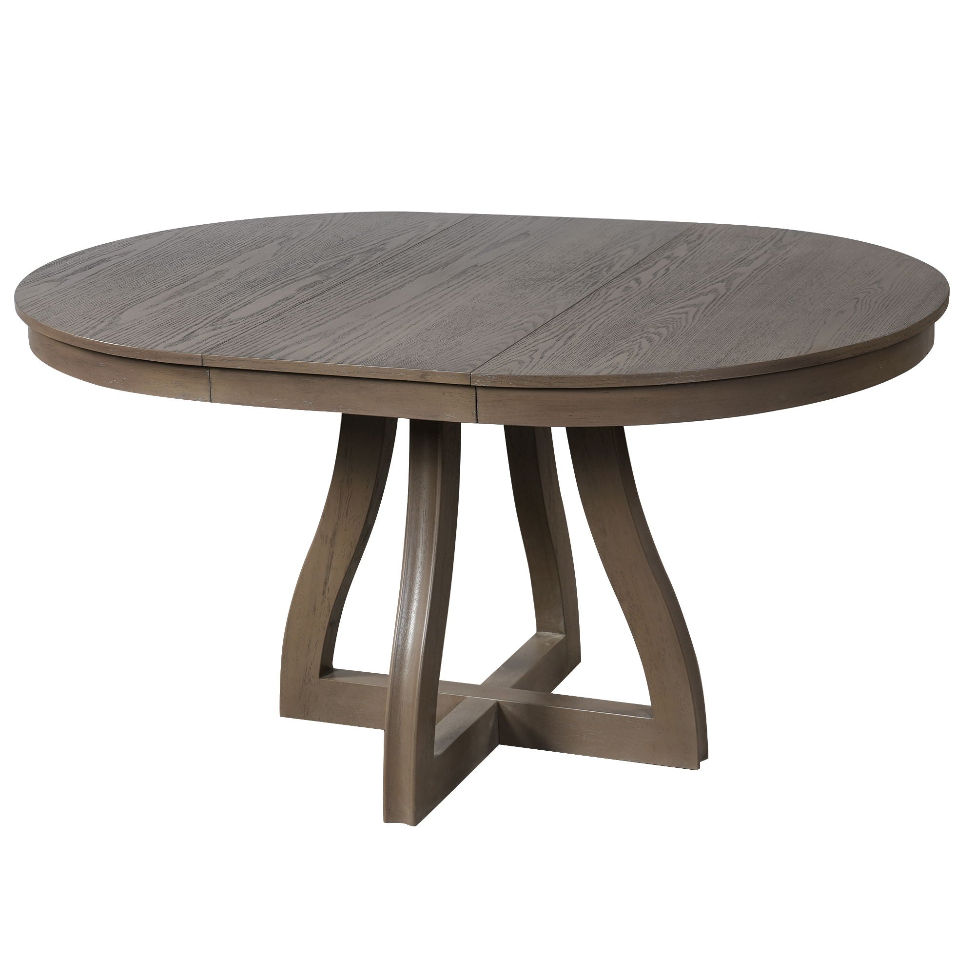 Round Extendable Dining Tabl, Middle Leaf, Curved Legs