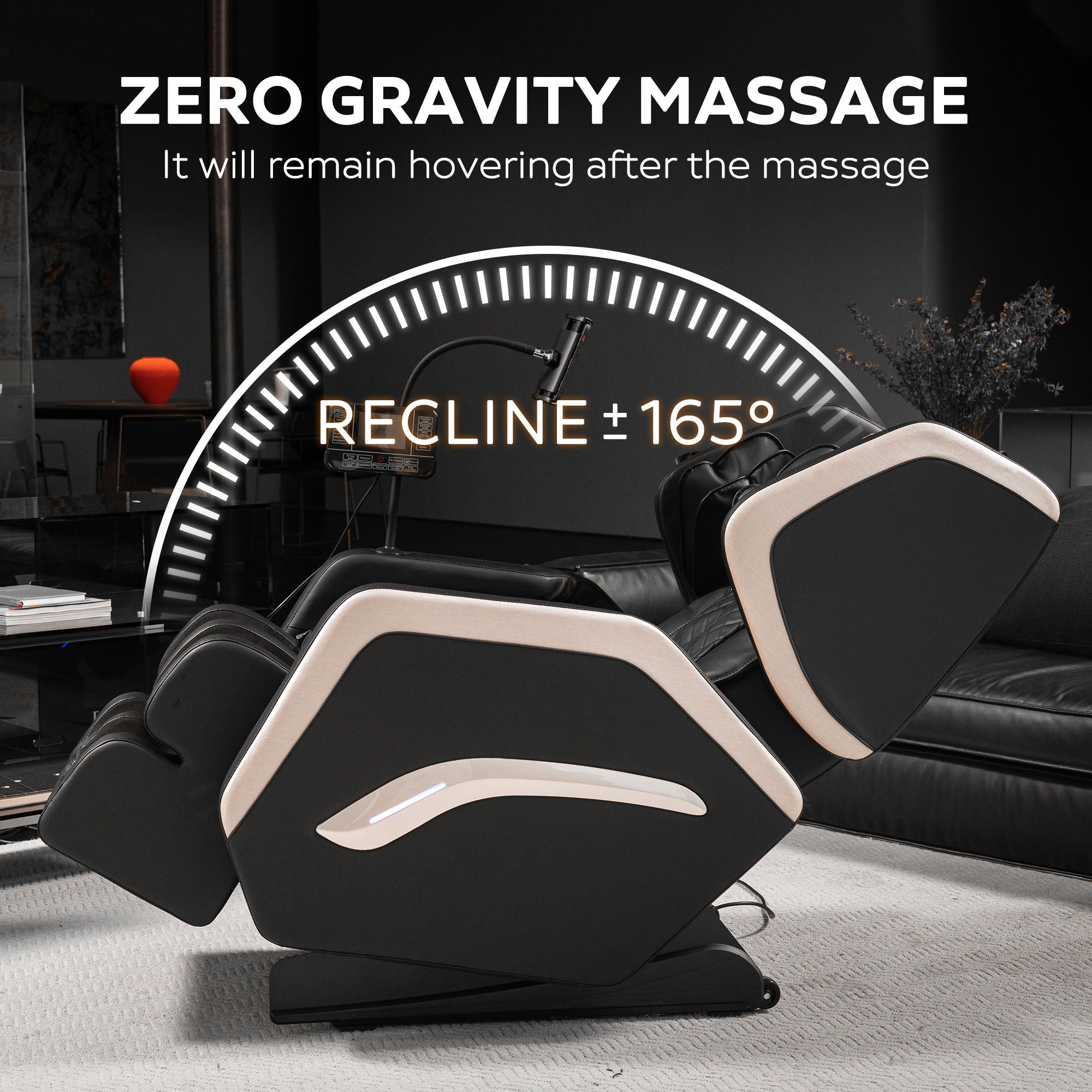 Zero Gravity Massage Chair Recliner With 10 Massage Heads And Full Body Air Pressure - Black