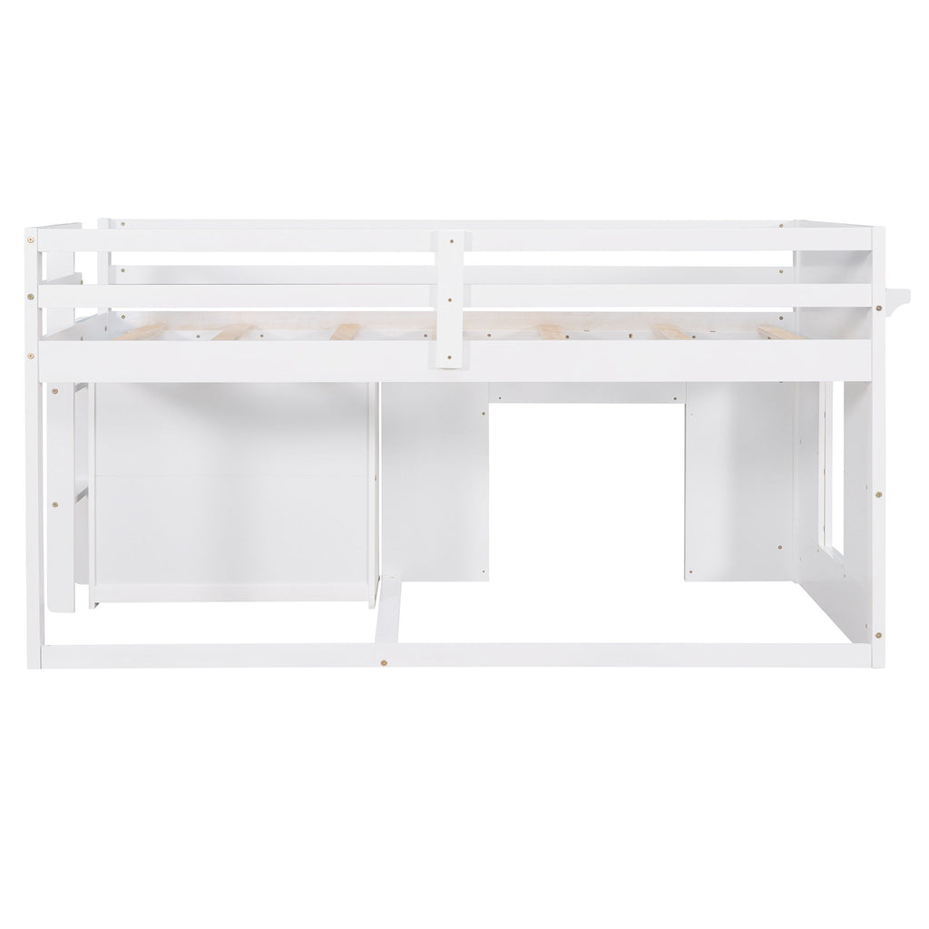 Loft Bed With Cabinet And Shelf