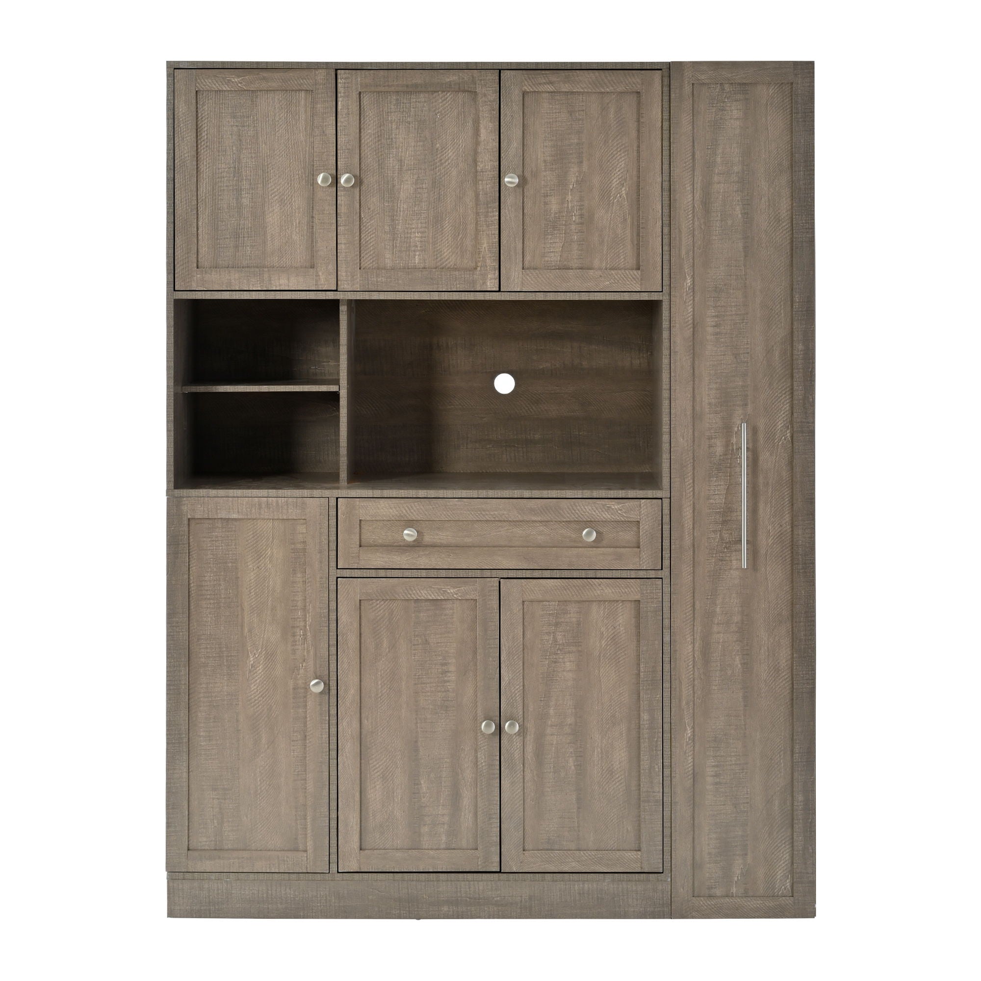Large Kitchen Pantry Storage Cabinet Cupboard With Pull Out Side Cabinet