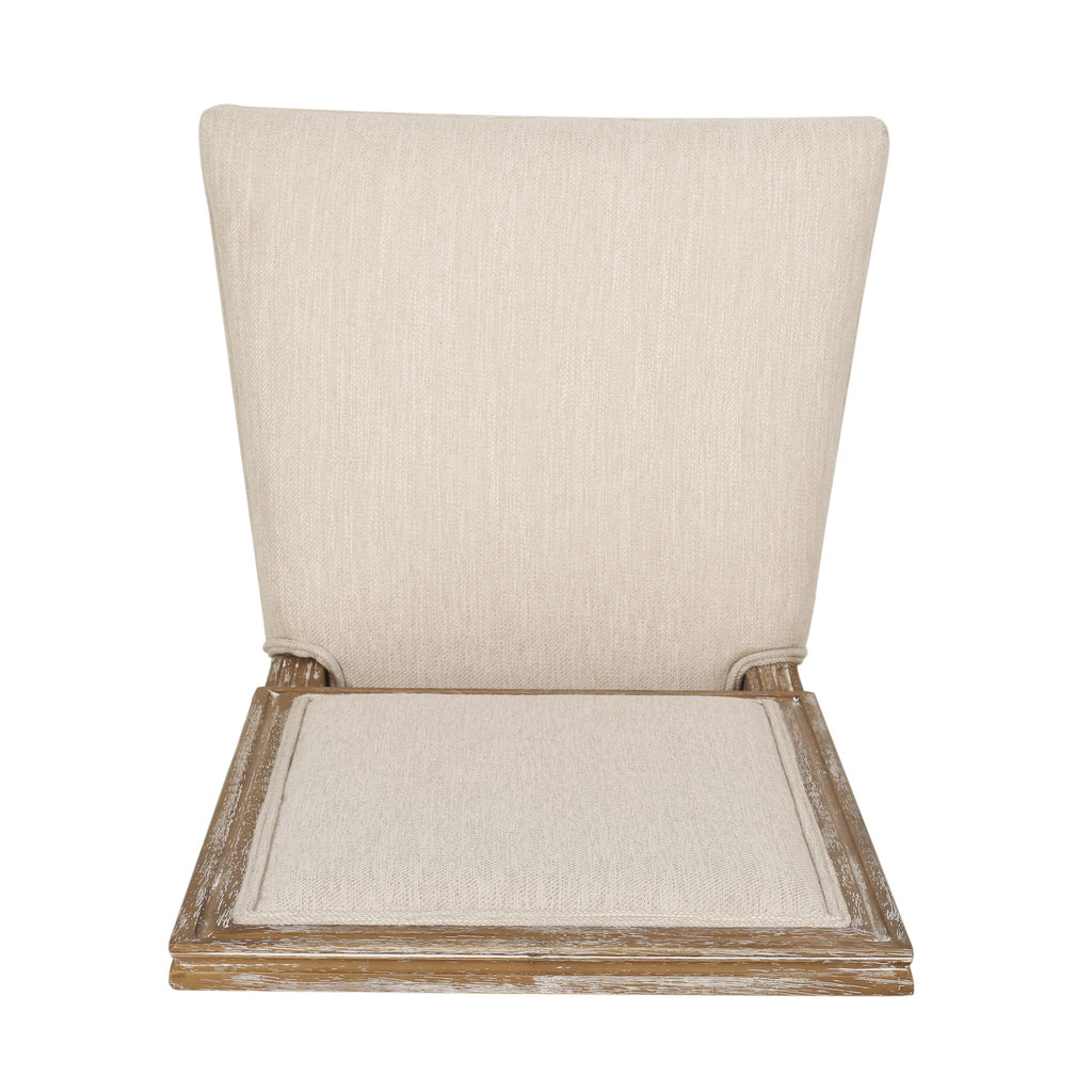 French Country Style Dining Chair With Upholstered Seating And Fluted Legs