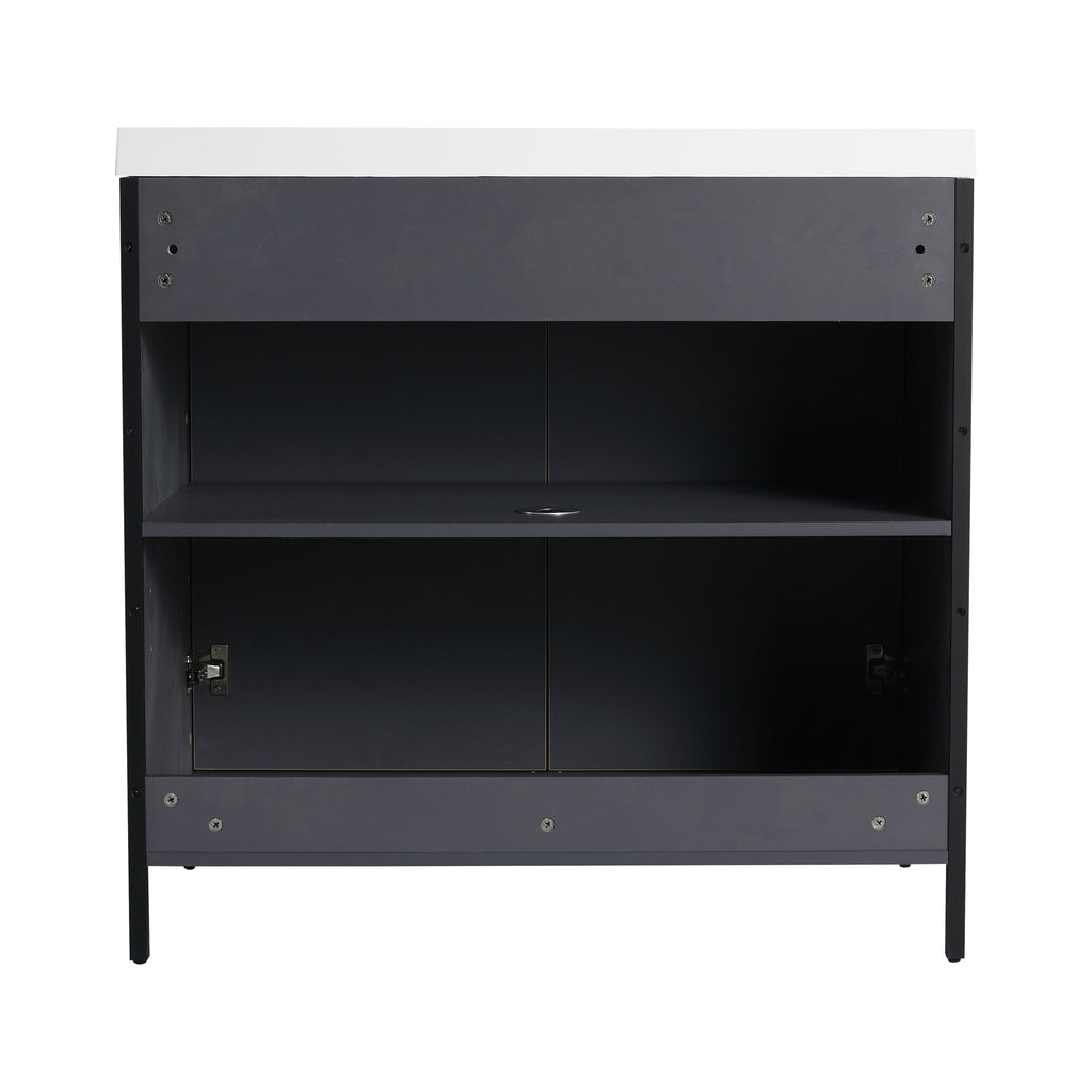 Contemporary Freestanding Bathroom Vanity With Adjustable Shelves