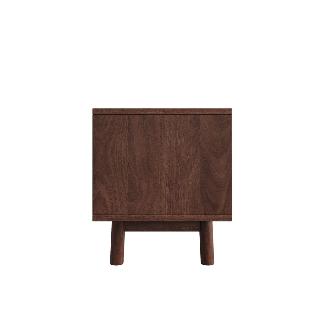 TV Stand With Sliding Doors And 2 Drawers For Living Room - Dark Brown