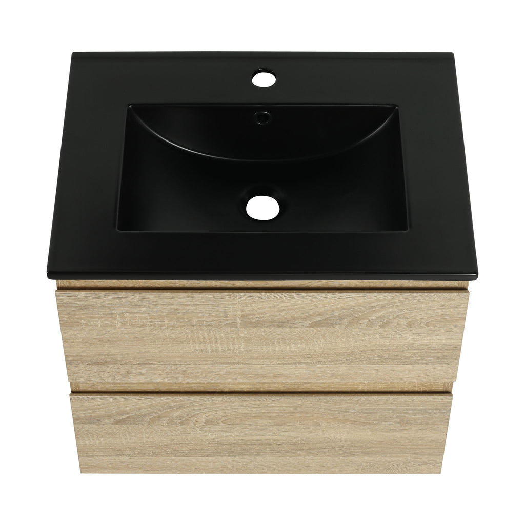 Wall Mounted Bathroom Vanity With Sink, 2 Soft Close Drawers