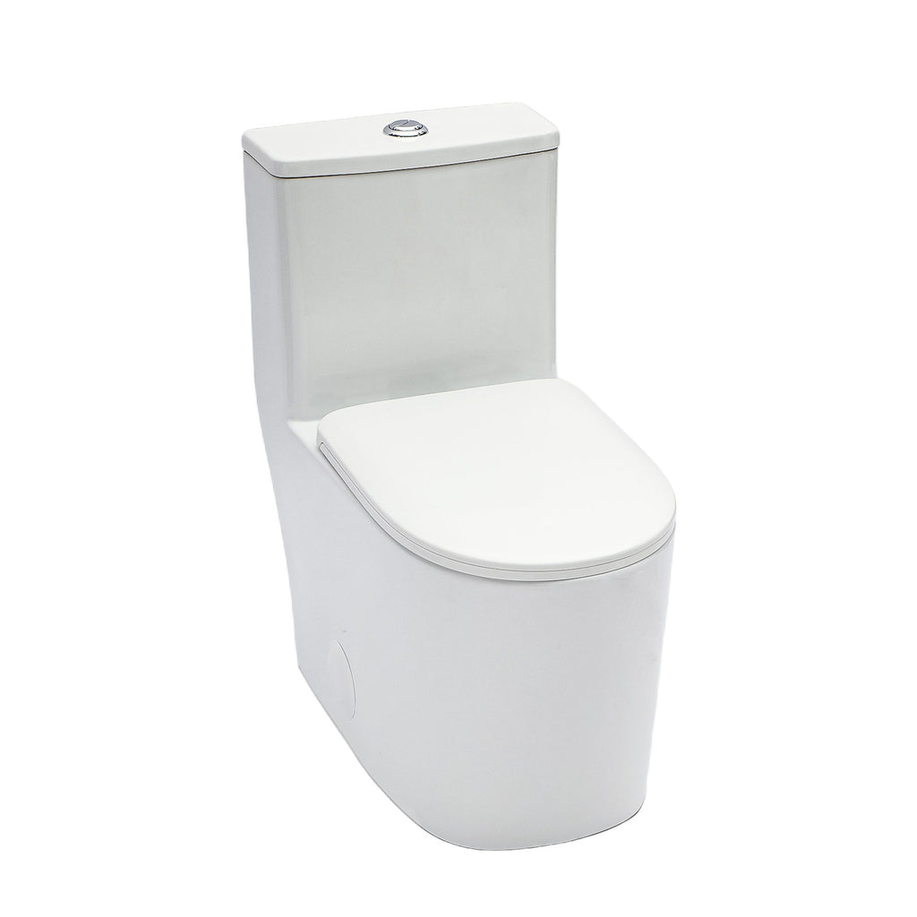 1 Piece Toilet For Bathroom, Soft Closing Seat, Dual Flush 1.1 / 1.6 Gpf - White