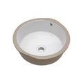 Ceramic Round Undermount Bathroom Sink With Overflow, European Style - White