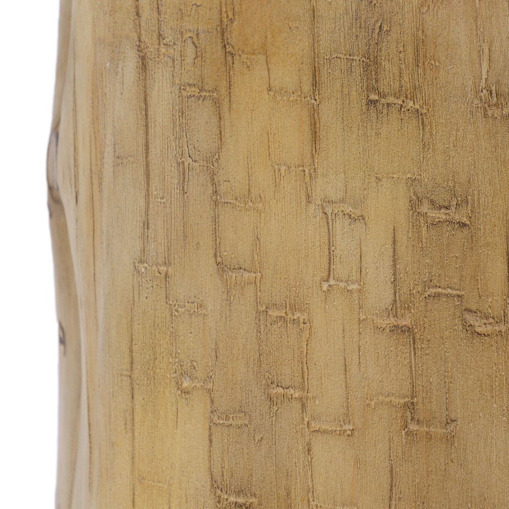 Hand Painted Wood Stump Style Outdoor Side Table - Light Brown