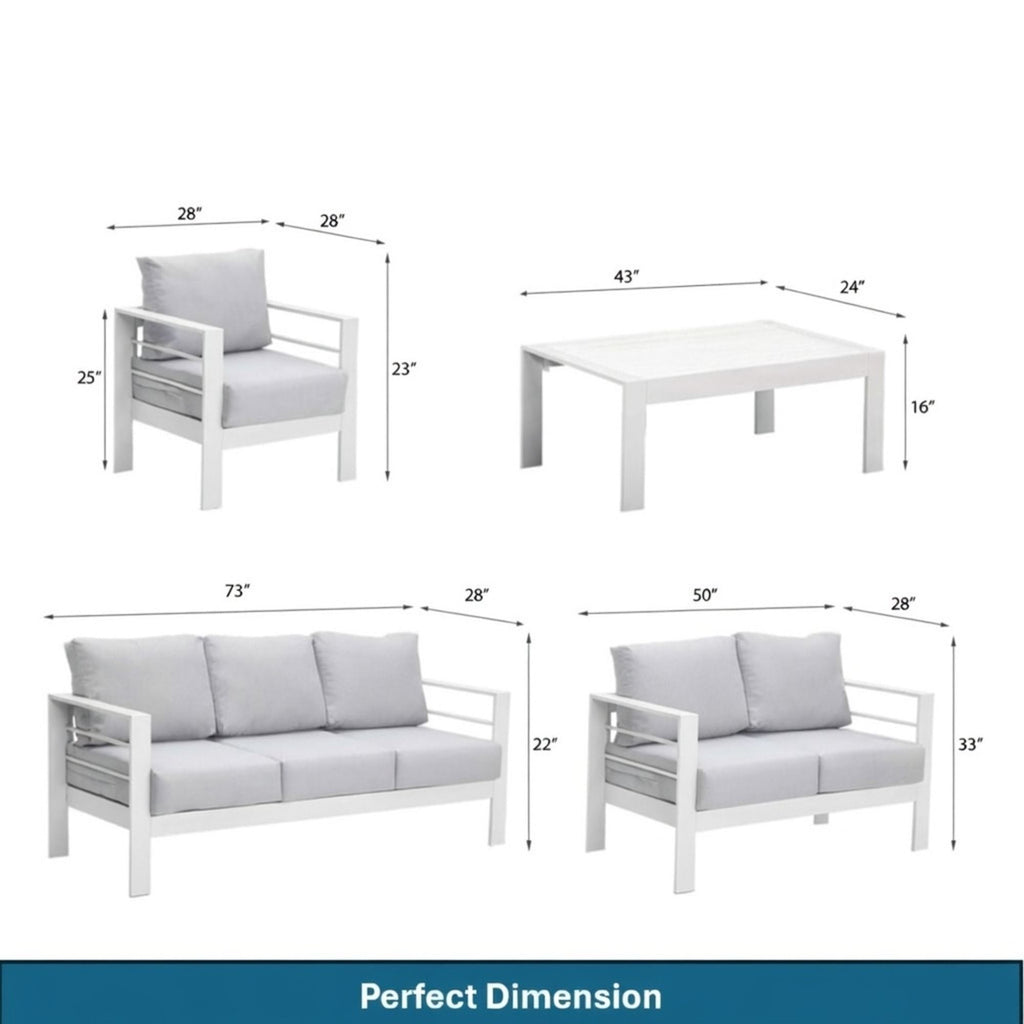 Outdoor Patio Set With All-Weather Thick Cushions