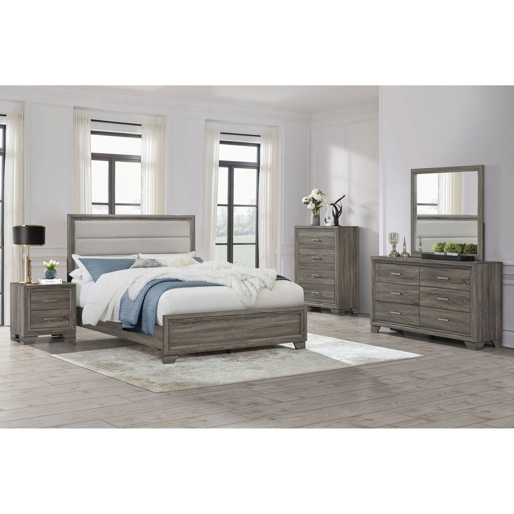 Funston - Panel Bed With Upholstered Headboard
