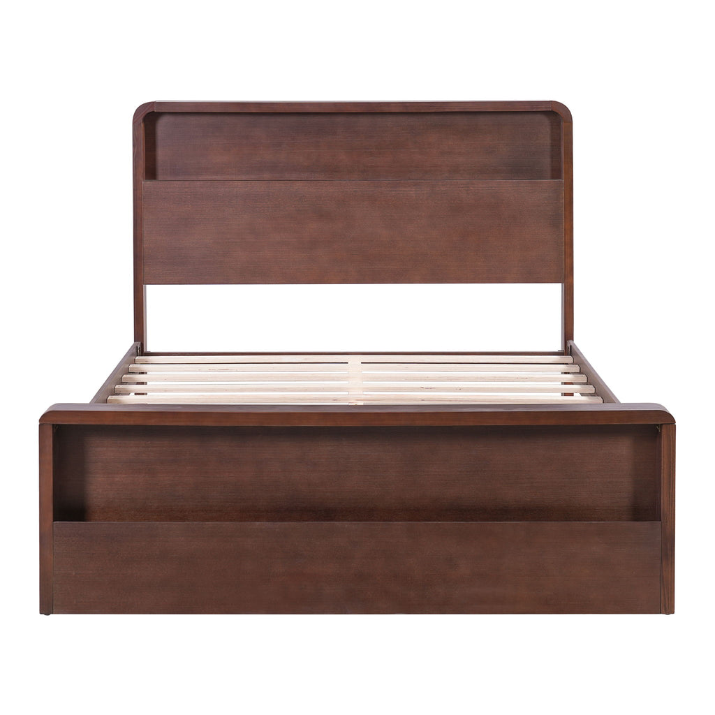 Bed Frame With Dual Open Storage Headboard And Footboard