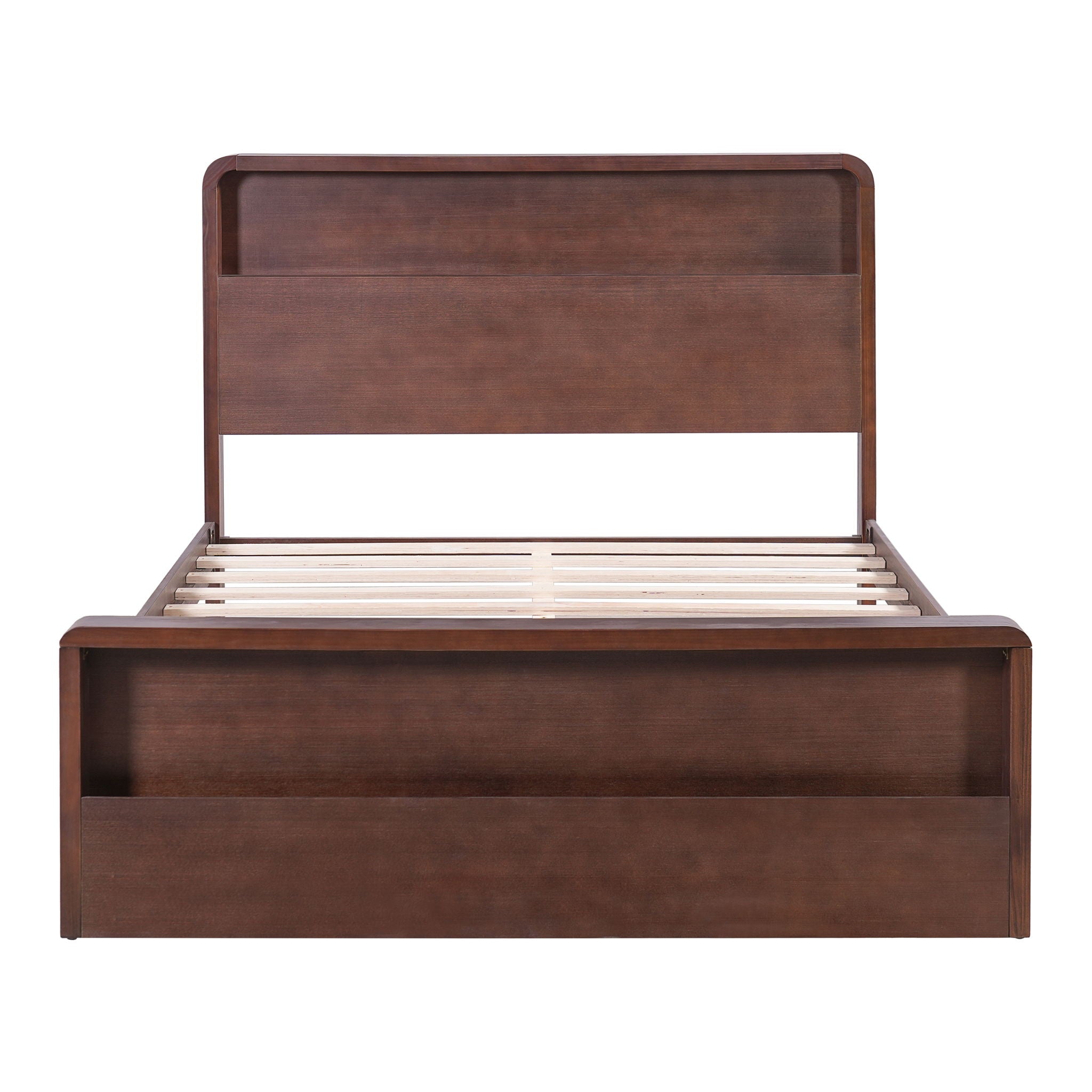 Bed Frame With Dual Open Storage Headboard And Footboard