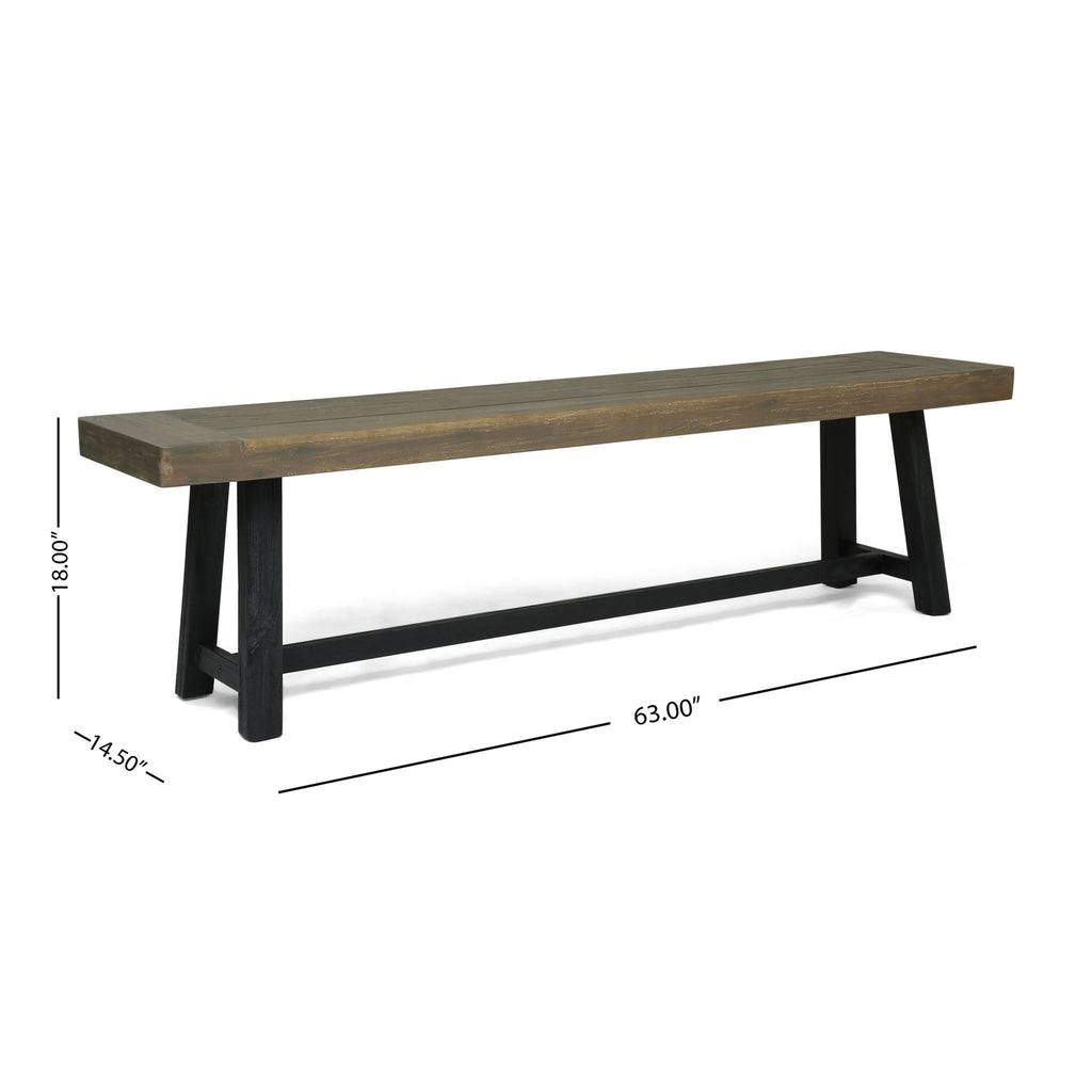 Cloud - Outdoor Bench With Acacia Wood Frame And Slat Panel Design