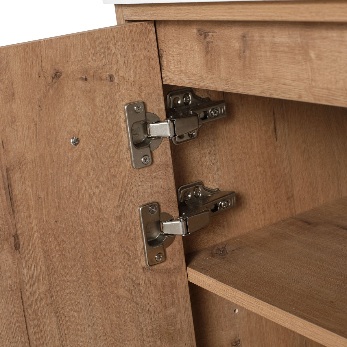 35" Freestanding Bathroom Vanity With Soft Close Doors And 2 Drawers (Vanity Only) - Imitative Oak