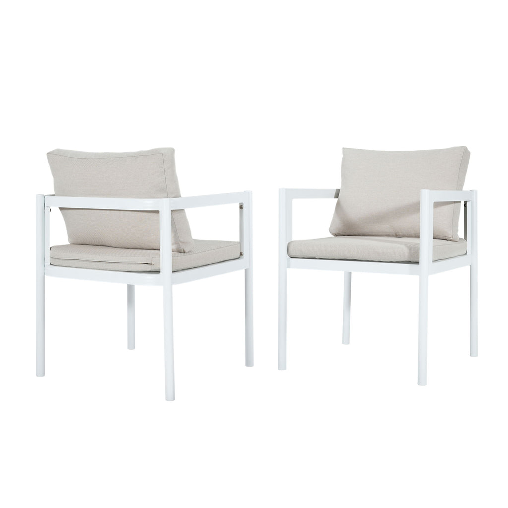 All-Weather Outdoor Dining Chair (Set of 2) - Beige / White