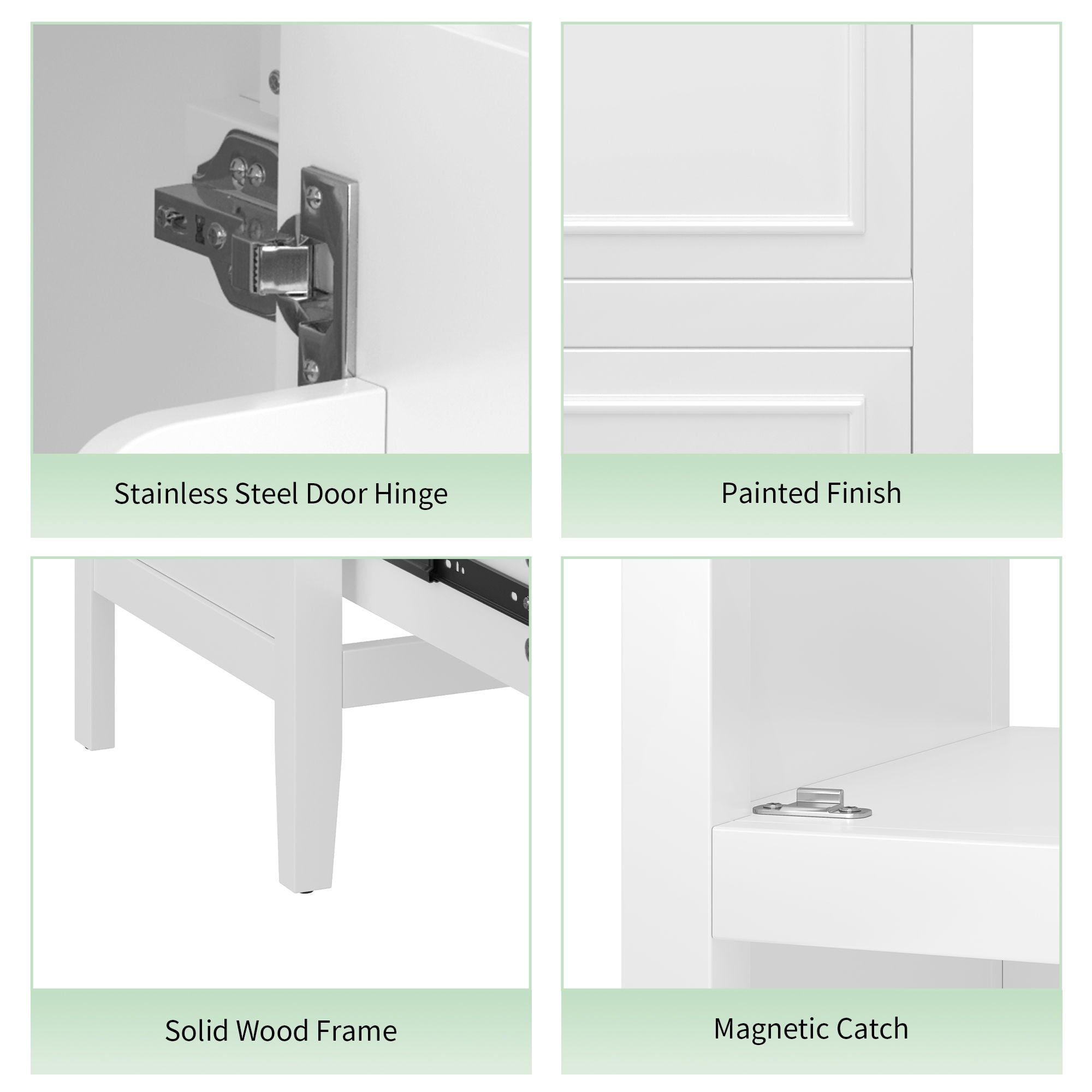 Bathroom Vanity With Sink, Adjustable Feet, 1 Drawer And Door Shelf Storage - White